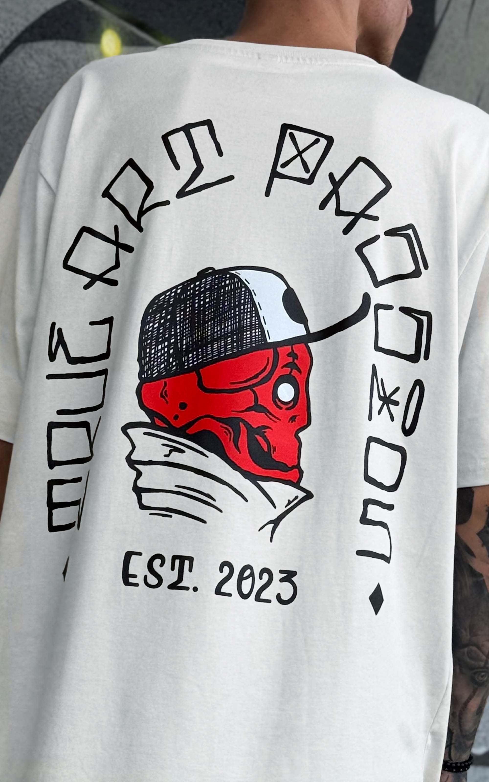 Collection of Red Sullen Head - Oversized Tee 190GSM in a gallery layout